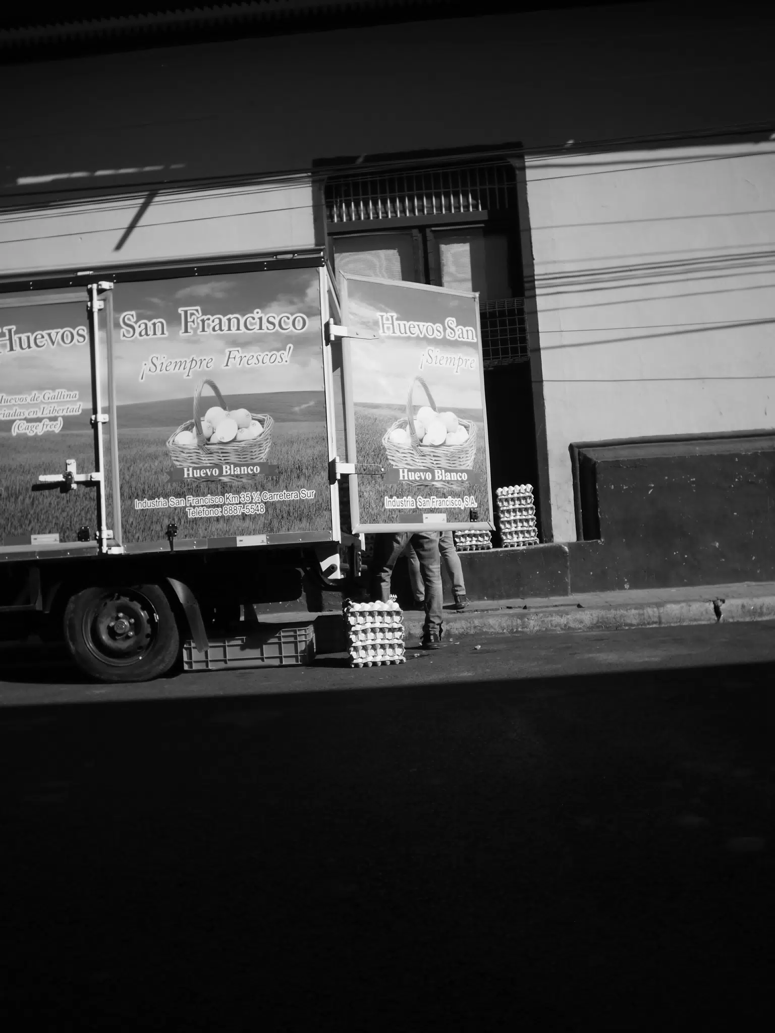 Unloading Eggs on the Streets of Leon