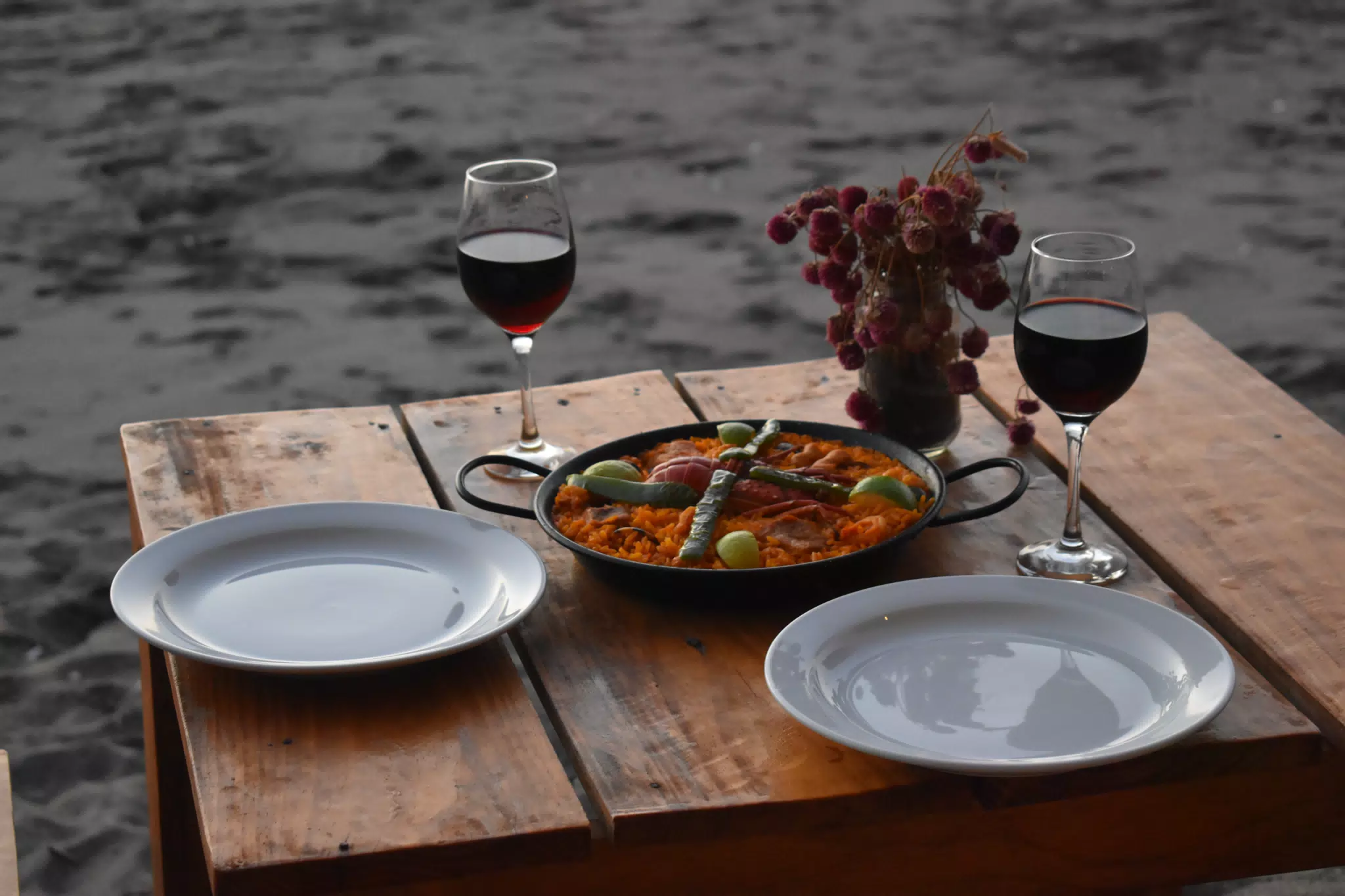 Paella and Wine on the Beach at Las Penitas, Poneloya, Nicaragua