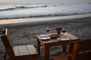 Wine & Paella at the Simple Beach Lodge on the Pacific Ocean