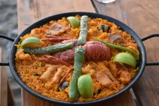 Paella at the Simple Beach Lodge, Las Peñitas, Nicaragua