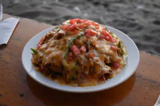 Nica Nachos / Chilaquillas at Pirates Point Restaurant, Las Peñitas, Nicaragua