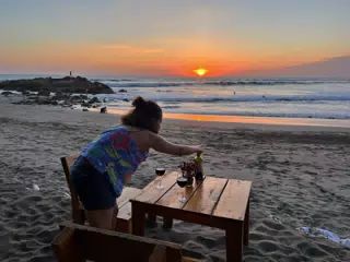 Ivonne Setting the Stage for Valentine's Day at the Simple Beach Lodge in Las Penitas, Poneloya, Nicaragua