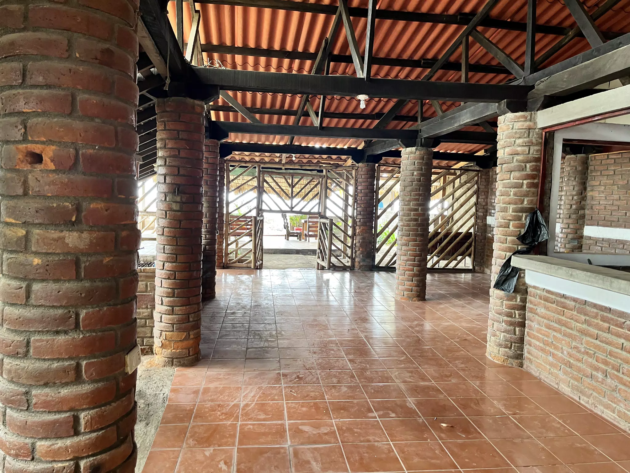 Brickwork in the New Section of the Simple Beach Lodge