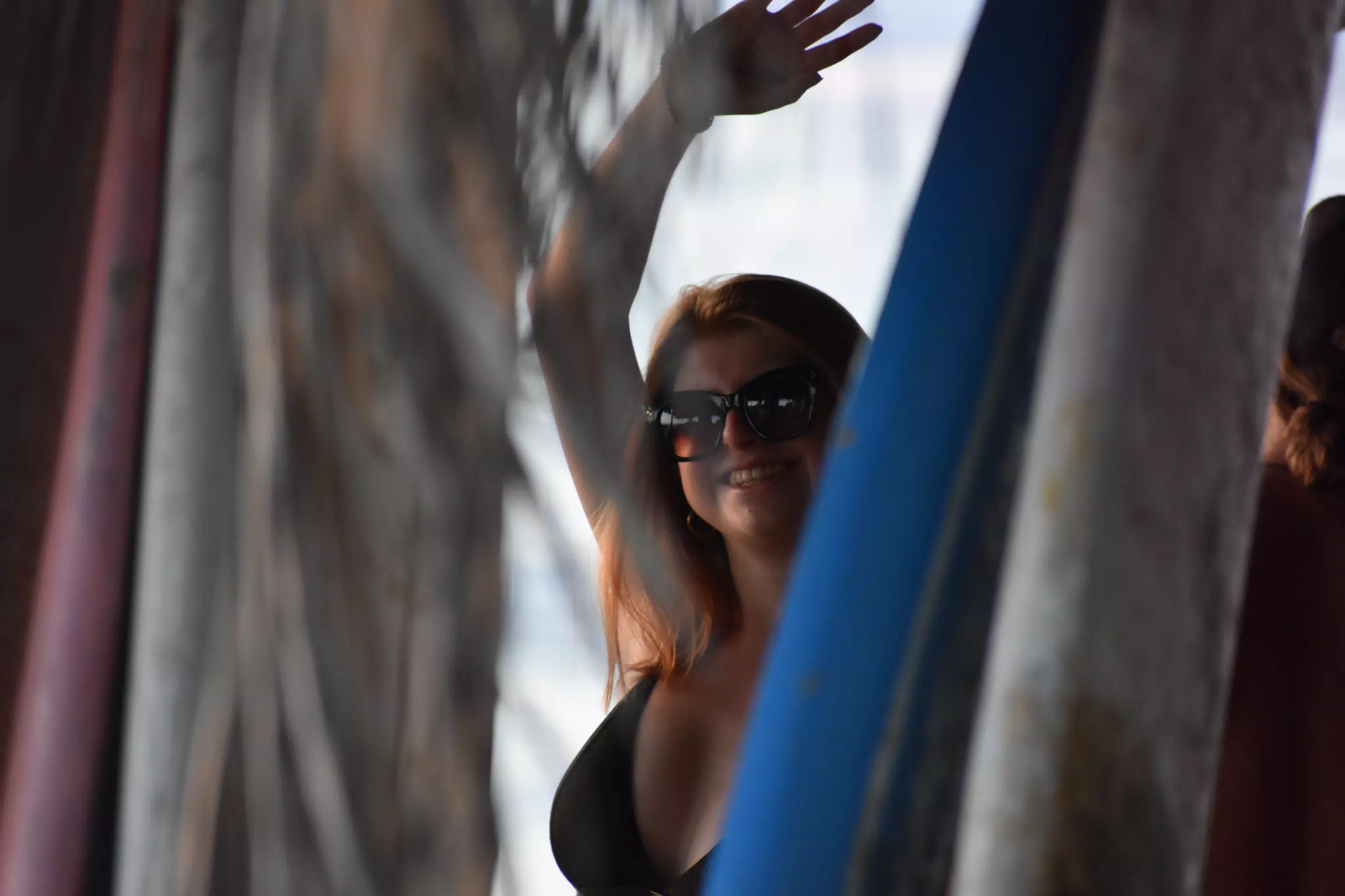 Waving Girl at Hotel