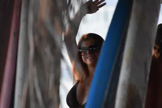 Waving Girl at Hotel