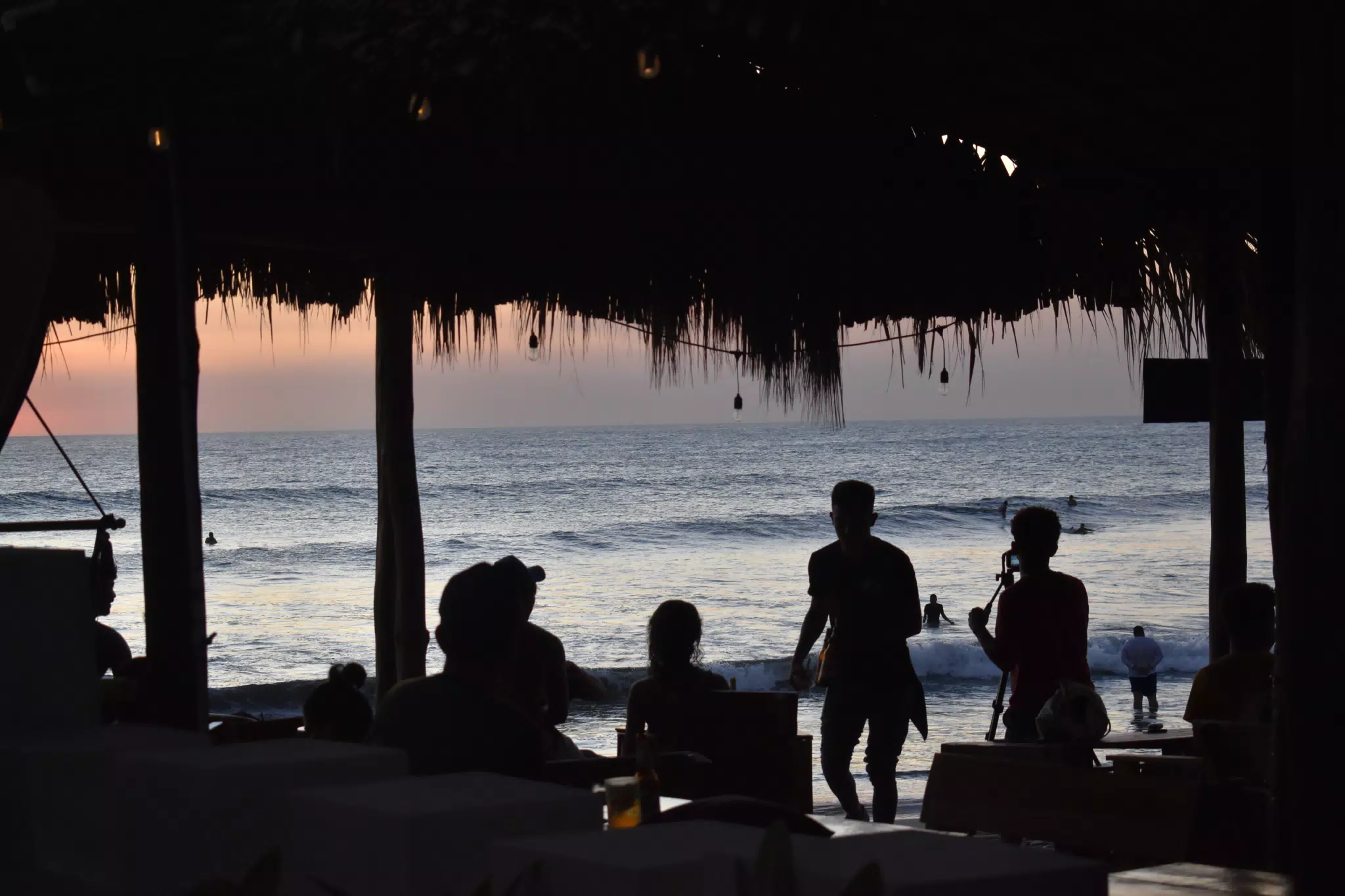 Simple Beach Lodge Restaurant at Dusk