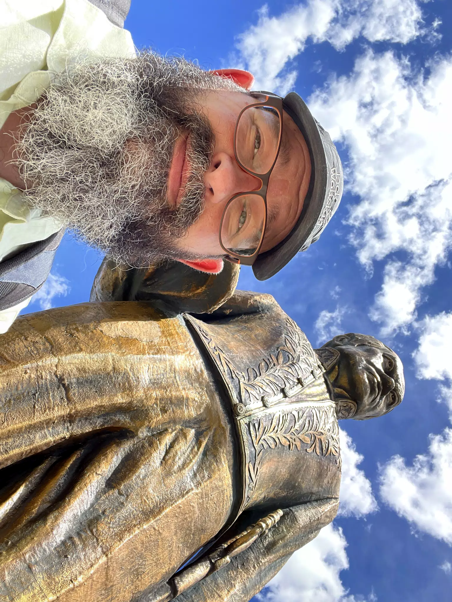 Selfie with Ruben Dario in Leon, Nicaragua