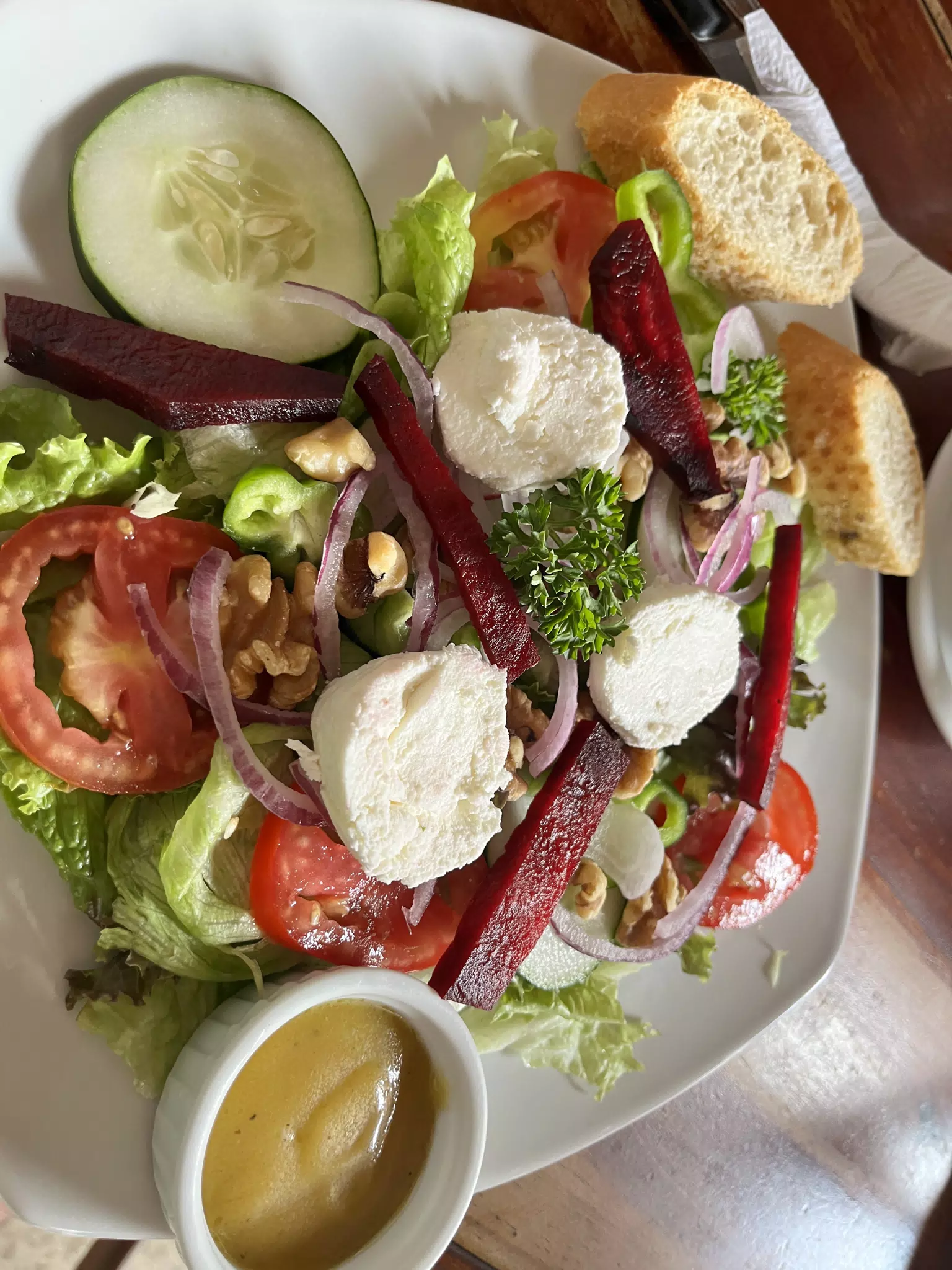 Cabra Salad at Pan y Paz, Leon, Nicaragua