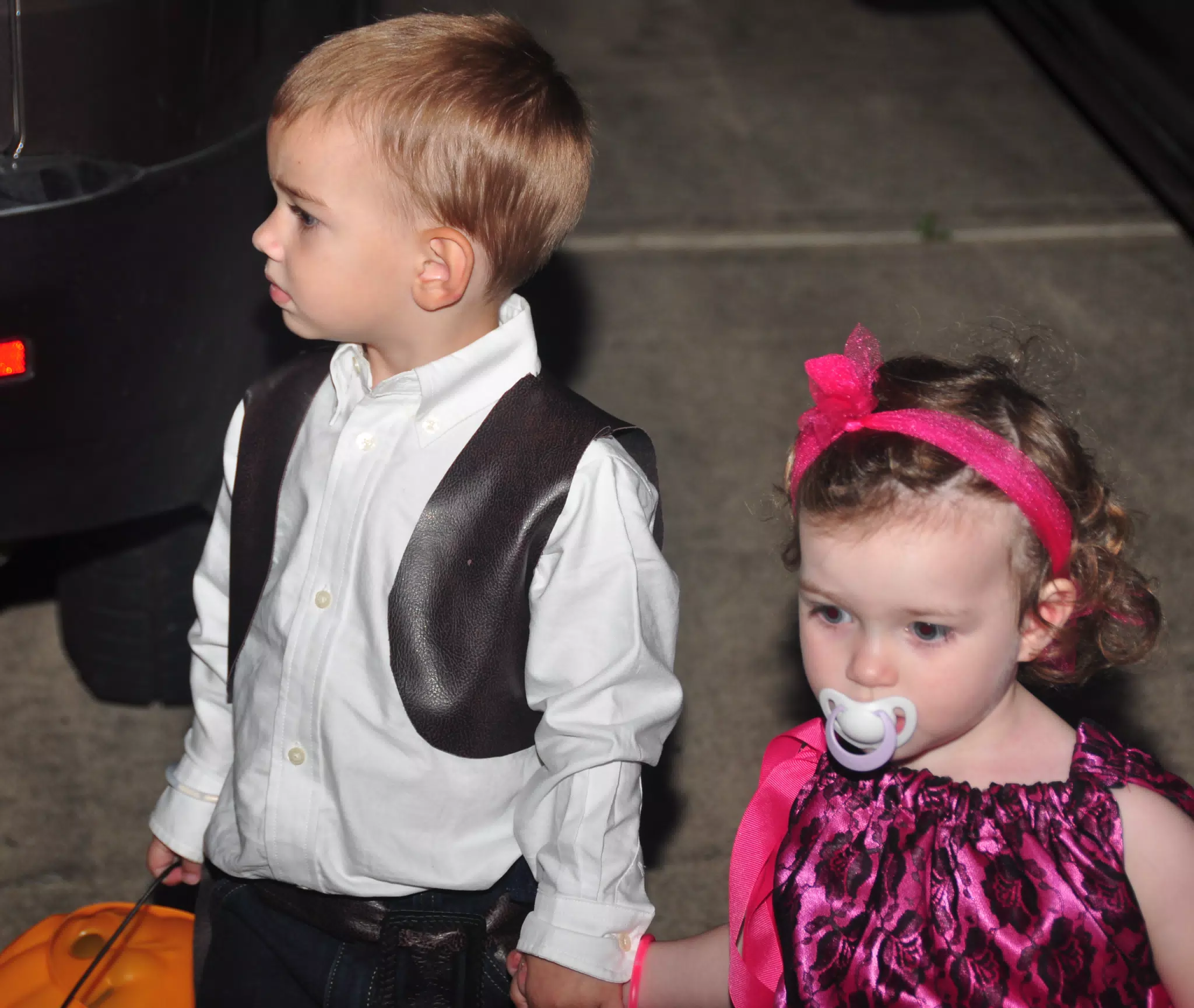 Holding Hands and Ready to Trick or Treat