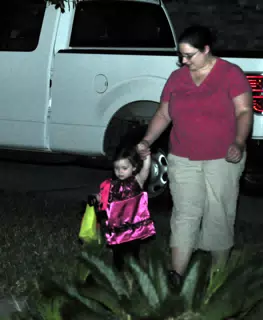 Liesl Trick or Treating with Mommy