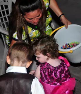 Liesl and Garrett Getting Candy