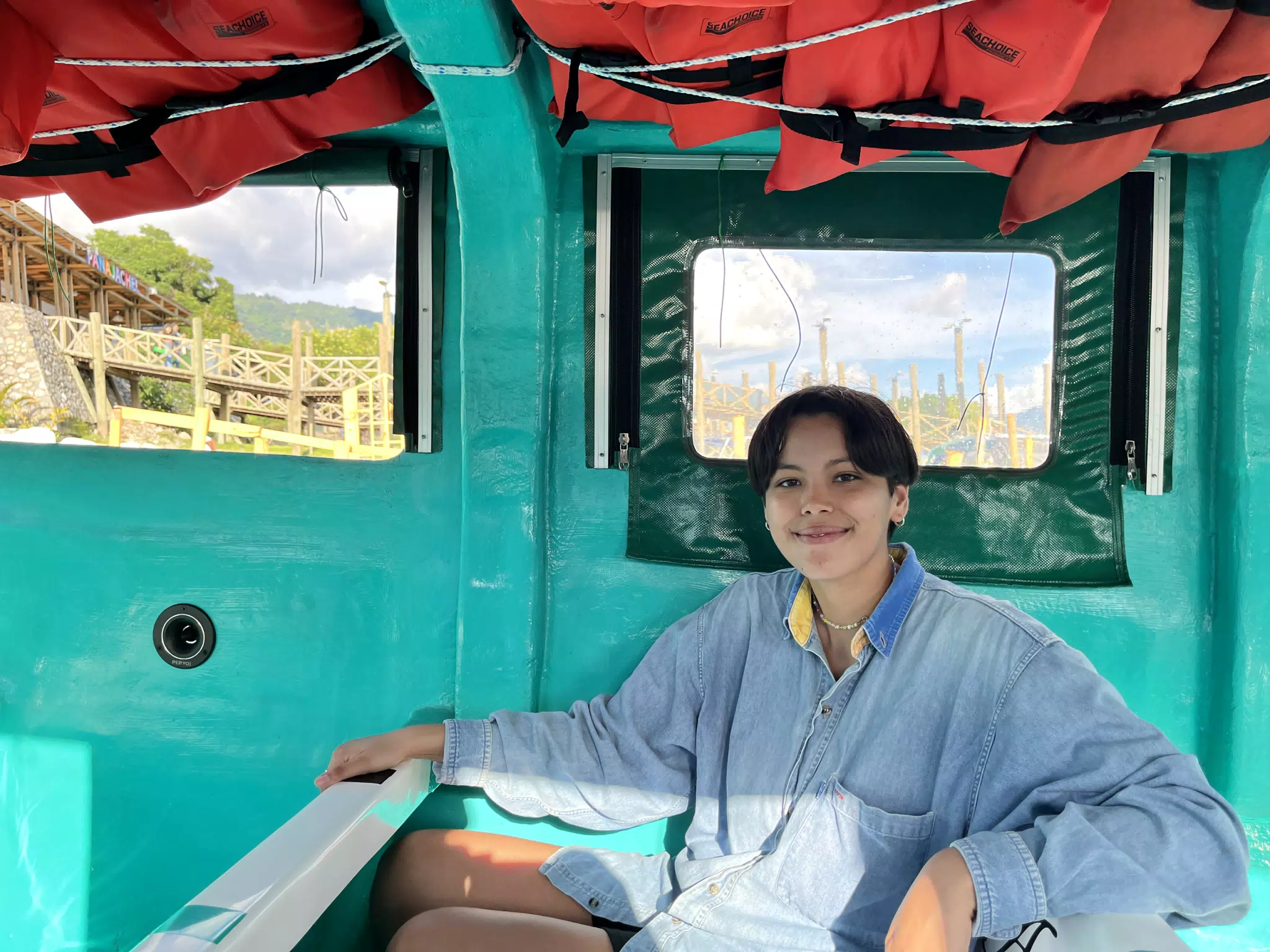 Valentina on the Boat on Lago de Atitlan in Guatemala