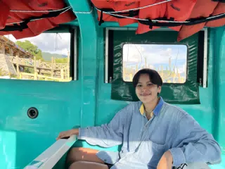 Valentina on the Boat on Lago de Atitlan in Guatemala