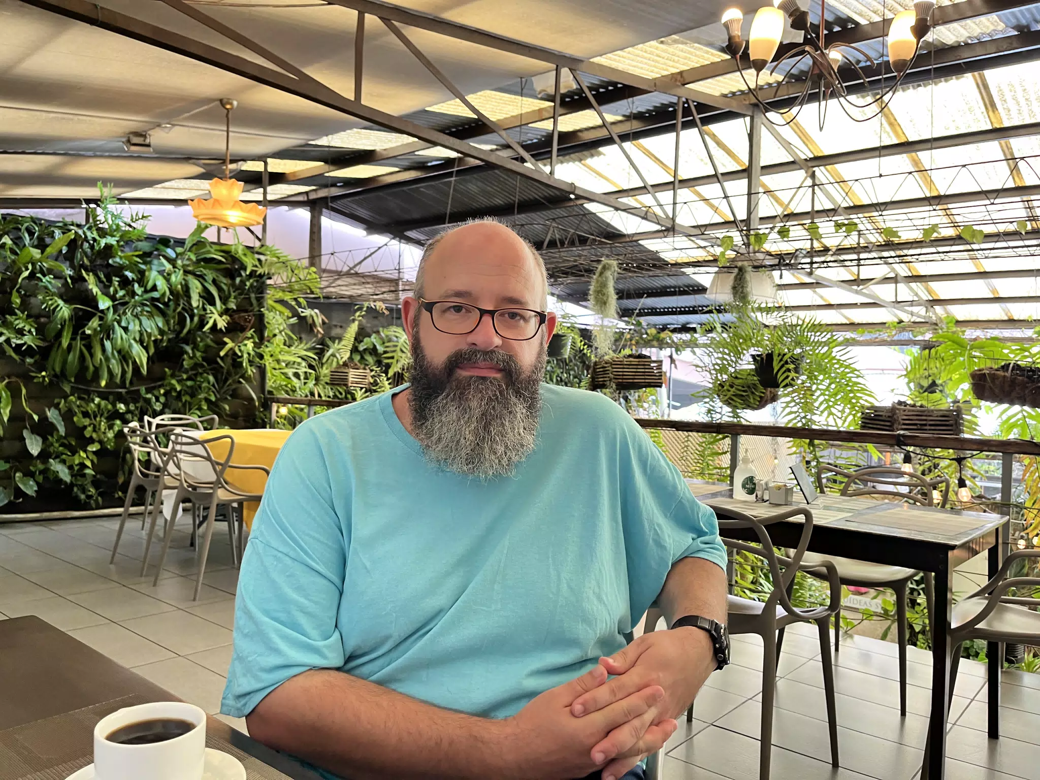 Coffee in Guatemala City at the Orchid Greenhouse