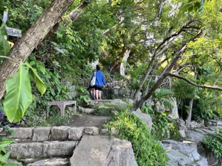 Ivonne Climbing Steps in San Marcos la Laguna