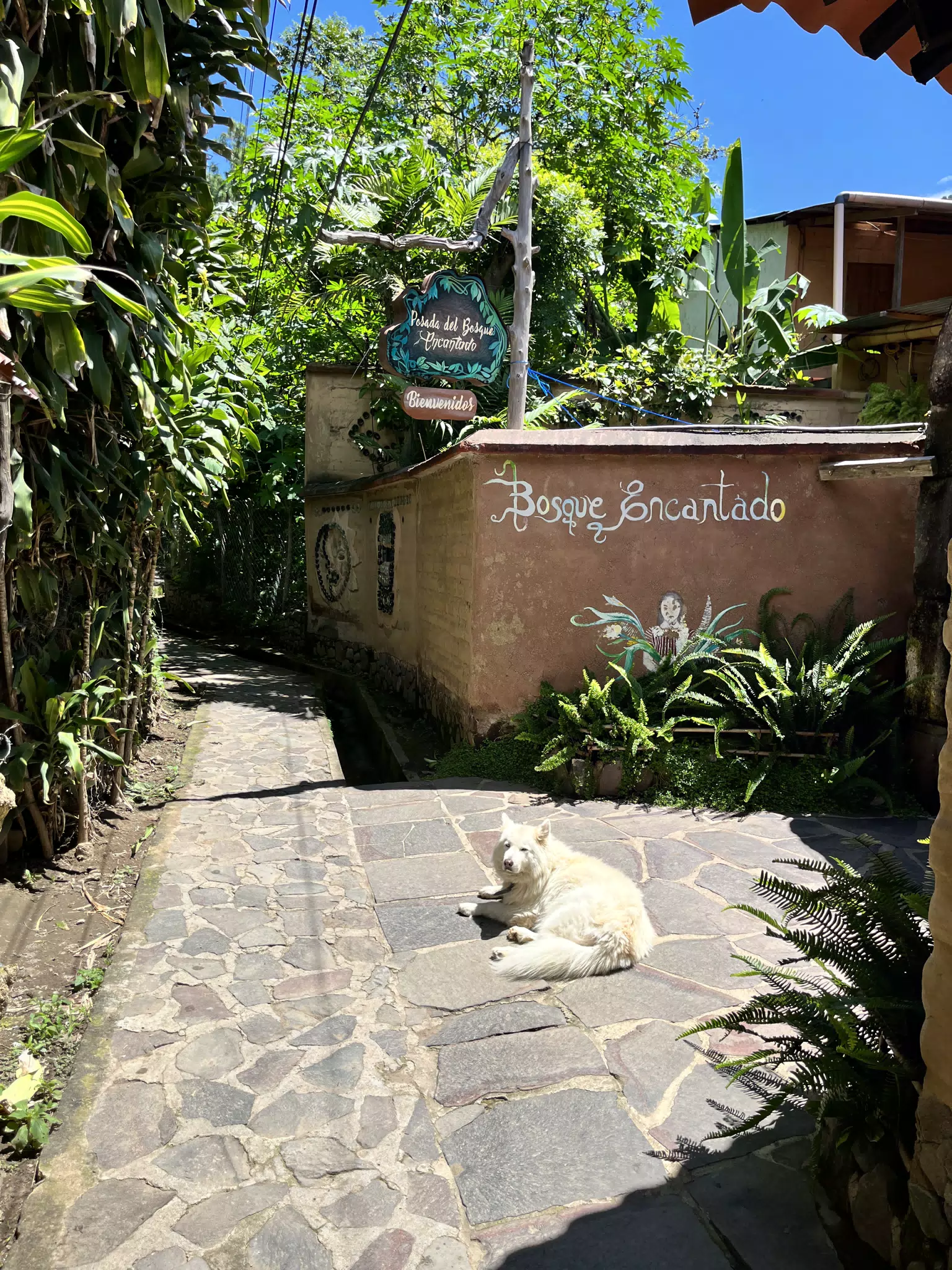 Entrance to Hotel Bosque Encantado in San Marcos La Laguna, Guatemala