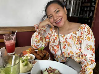 Eva Eating Lunch at Desayunazo in Leon
