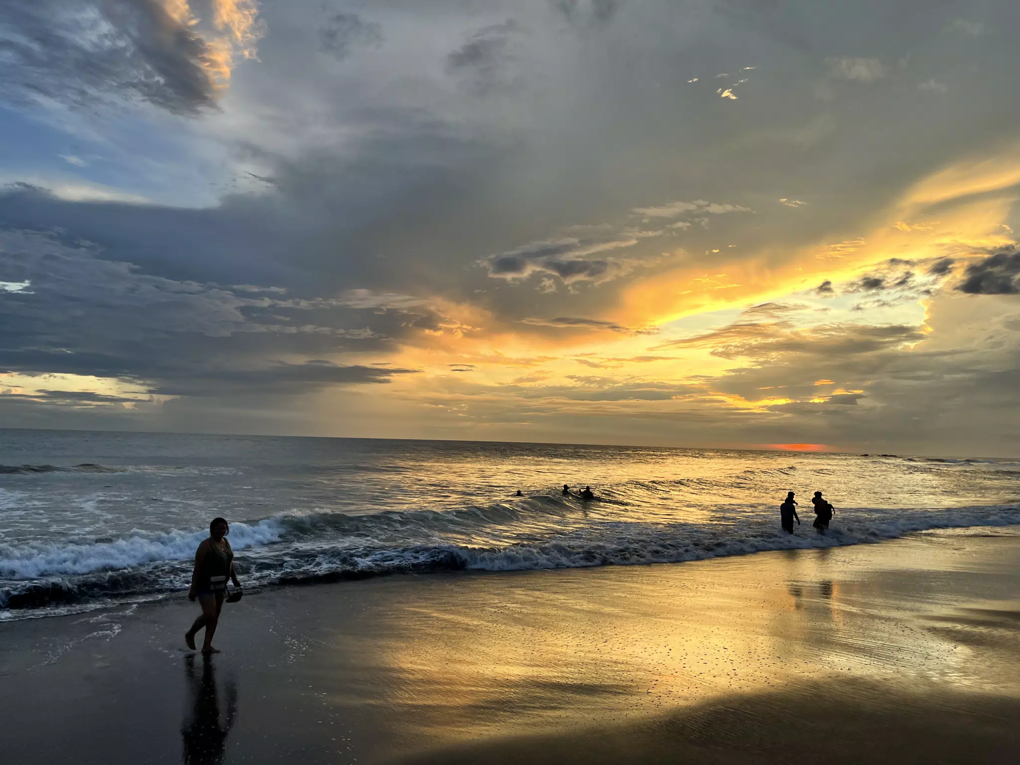 Sunset Looking North on Las Peñitas Beach in Nicaragua