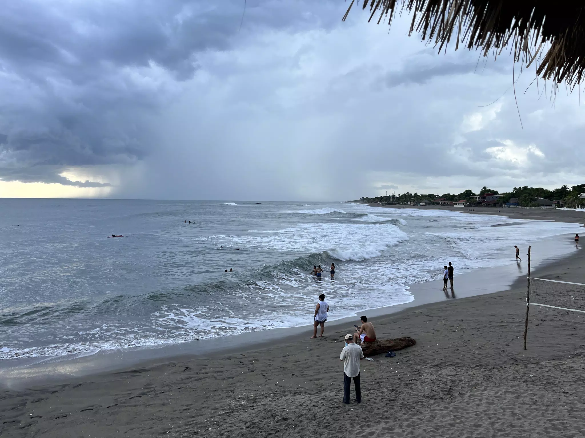 Rain on the Pacific Ocean in Las Peñitas, Nicaragua