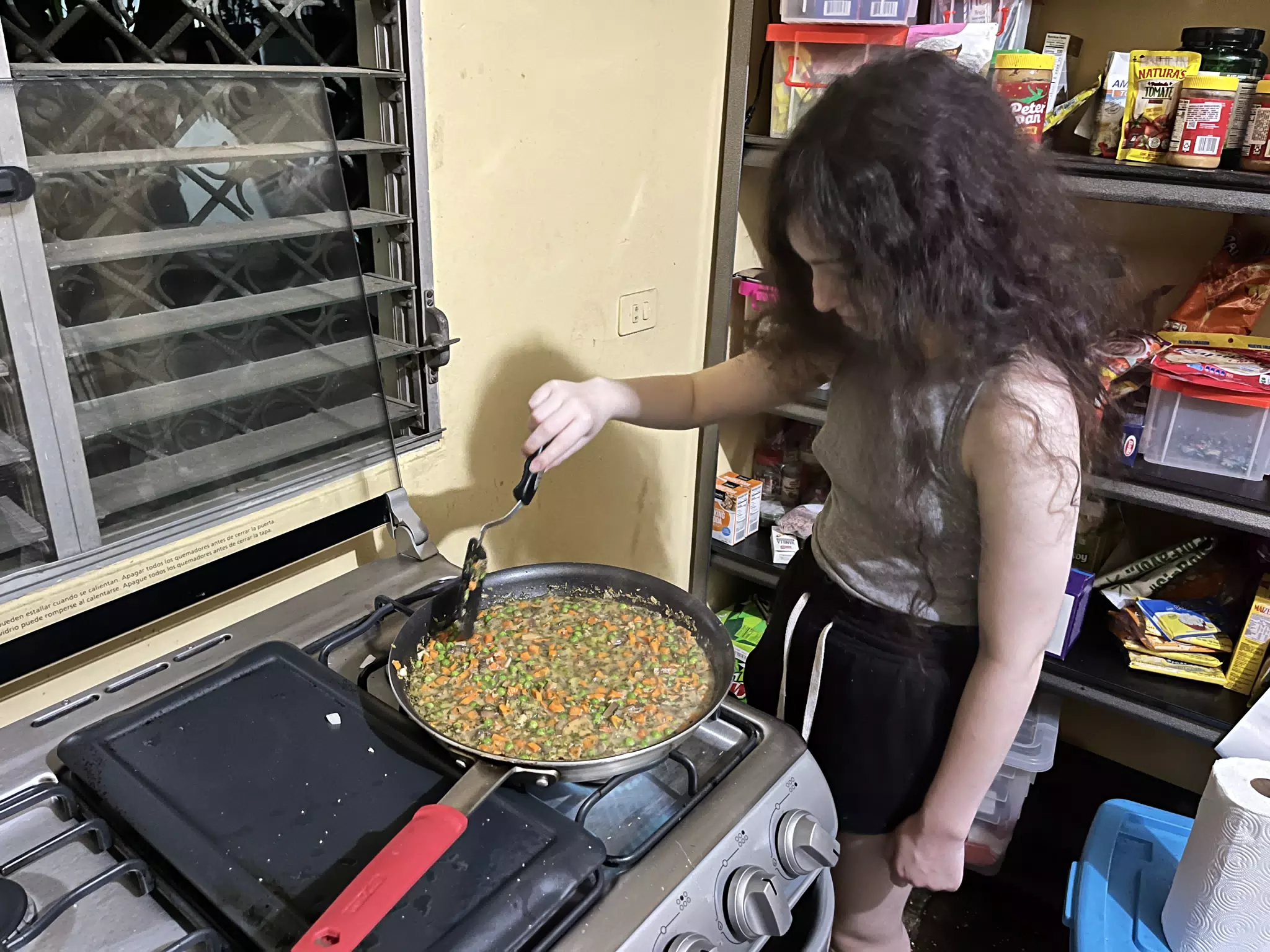 Liesl Making Pot Pie Filling