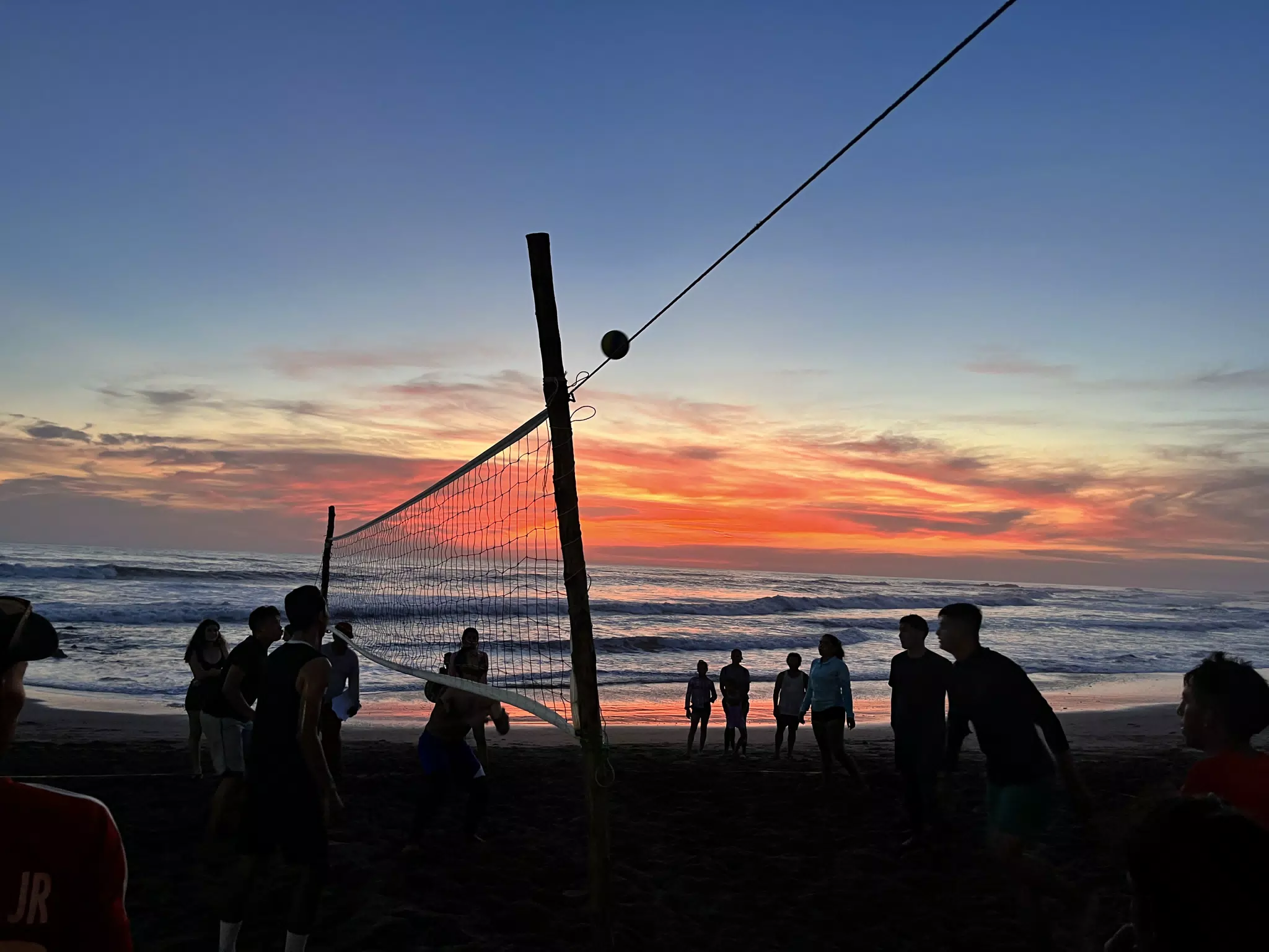 Volleyball at Sunset, Simple Beach Lodge, Las Peñitas, Nicaragua