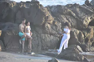Portrait of Couple on Beach Time
