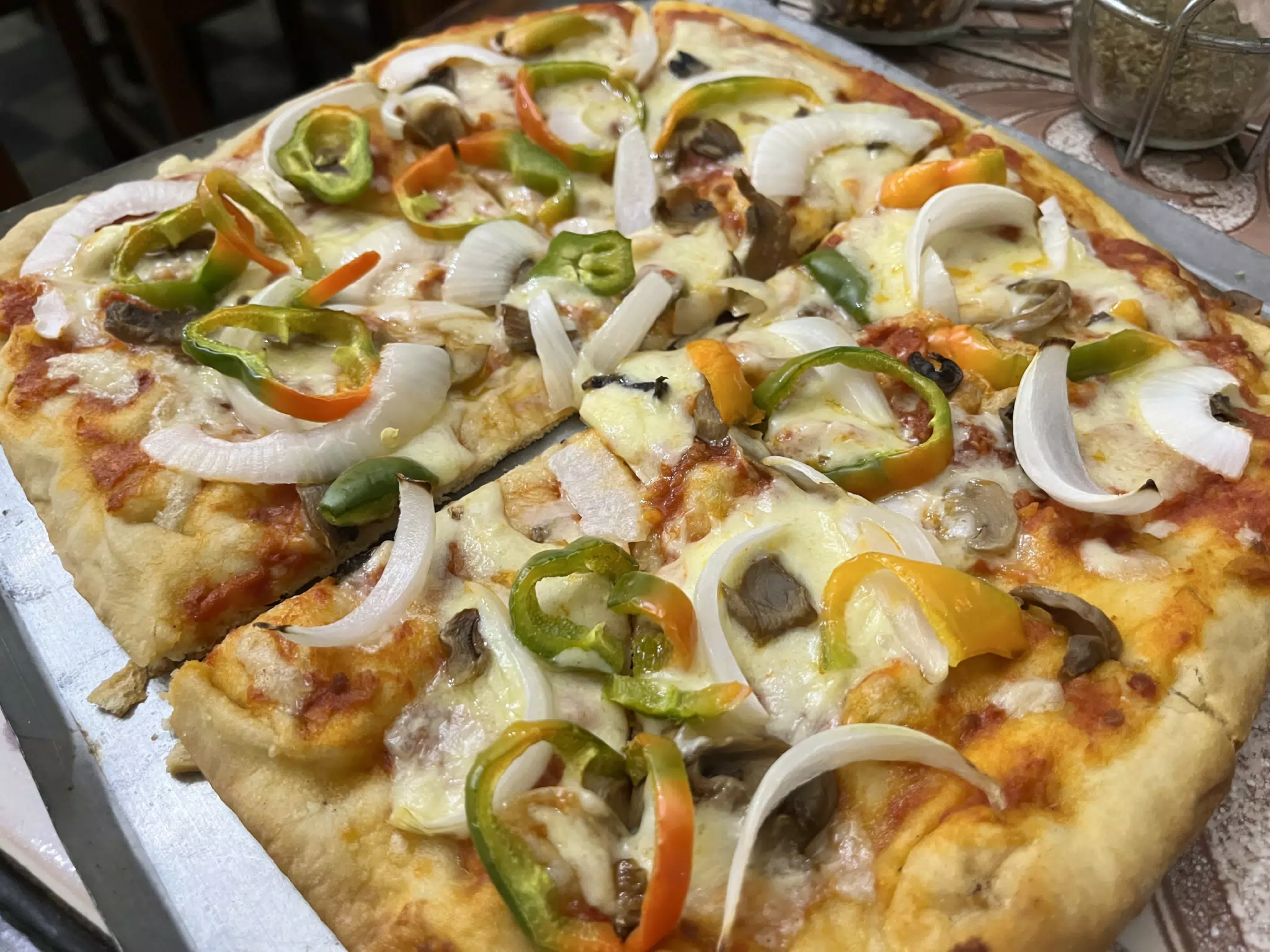 Pizza at Il Capriccio in León, Nicaragua