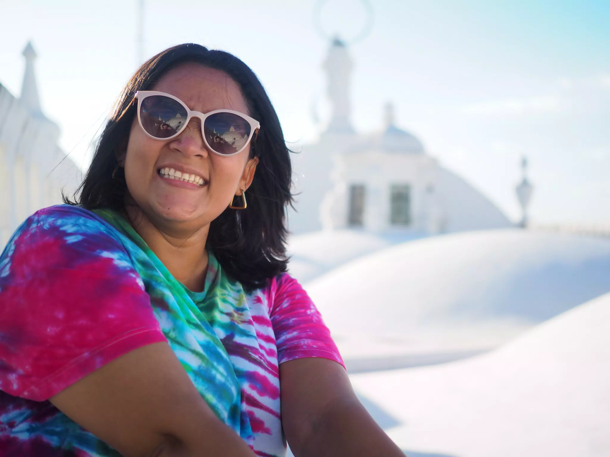 Marcela on the Basilica in León Nicaragua