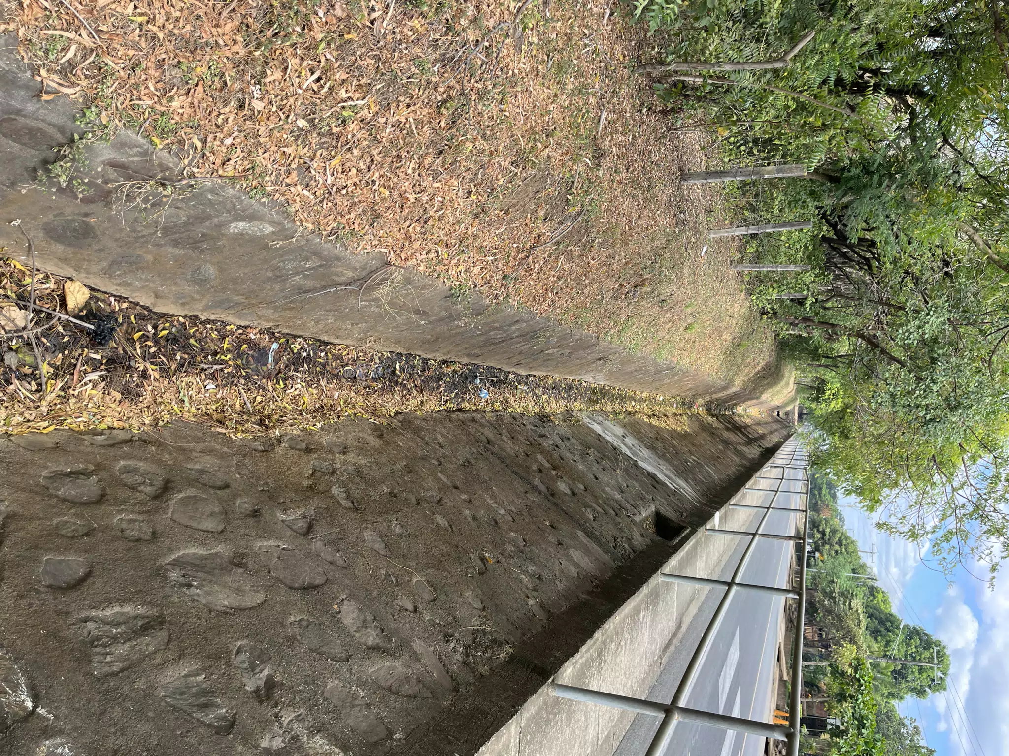Ditch on NIC-14 in Sutiava, Nicaragua