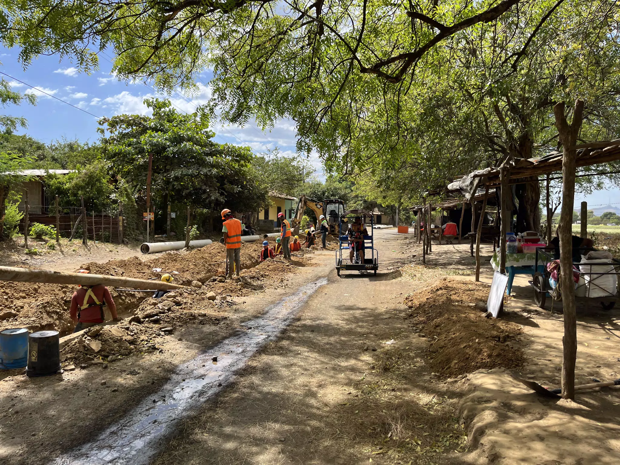 Work on Seventh Street in Sutiava, Nicaragua