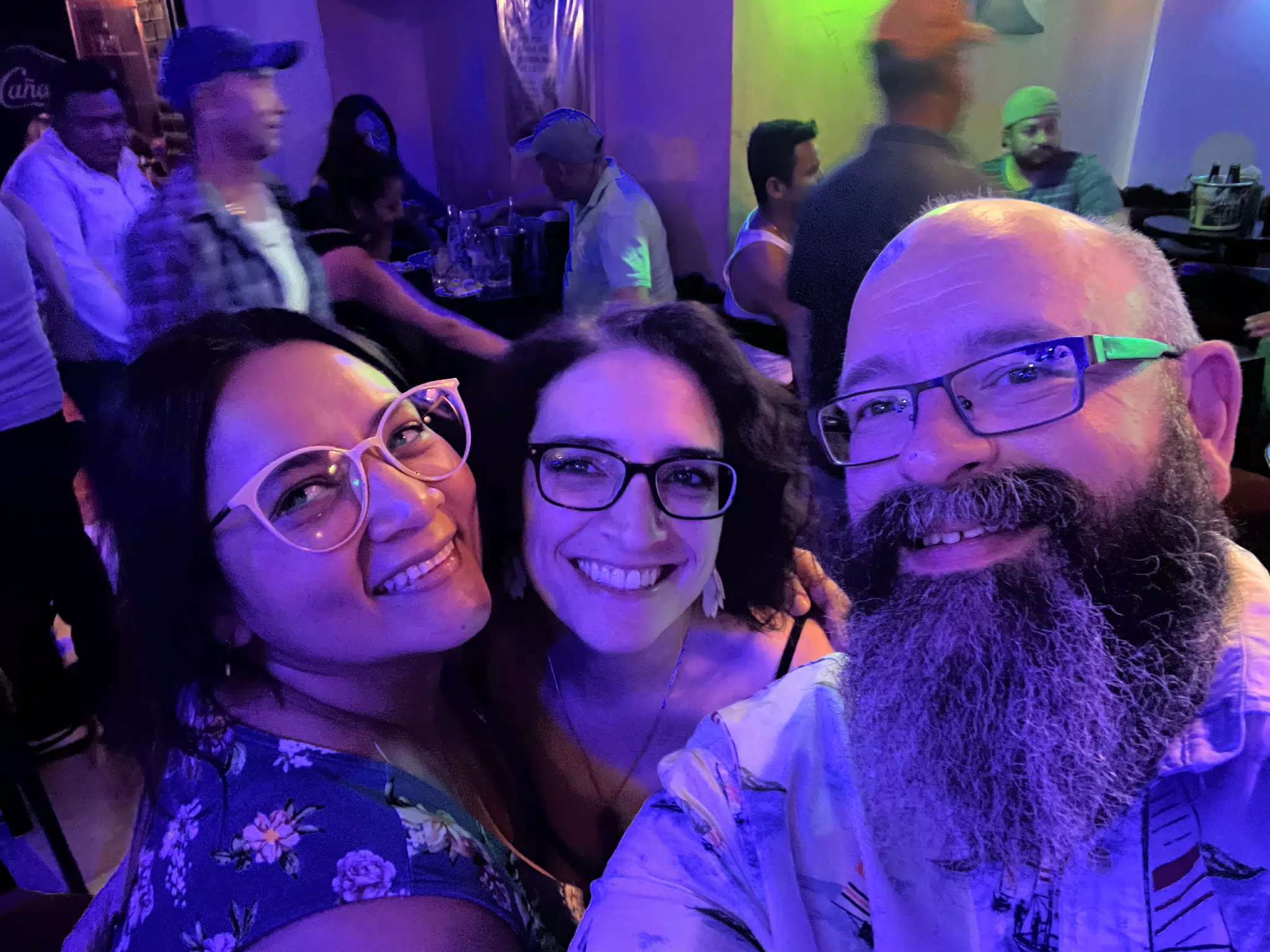 Marcela, Dominica & Scott at Geckitos in Leon, Nicaragua
