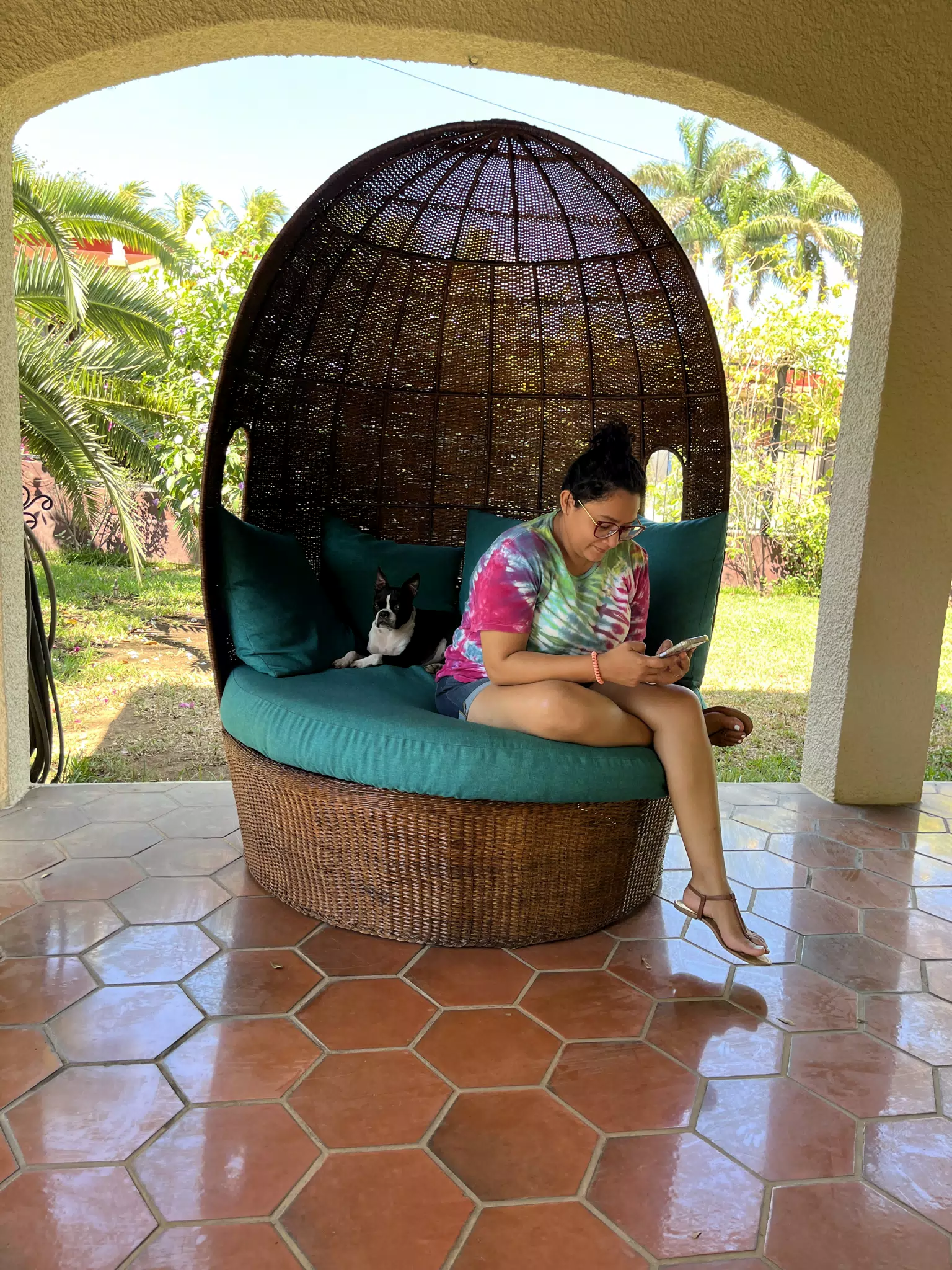 Marcela and Clive on the Garden Chair