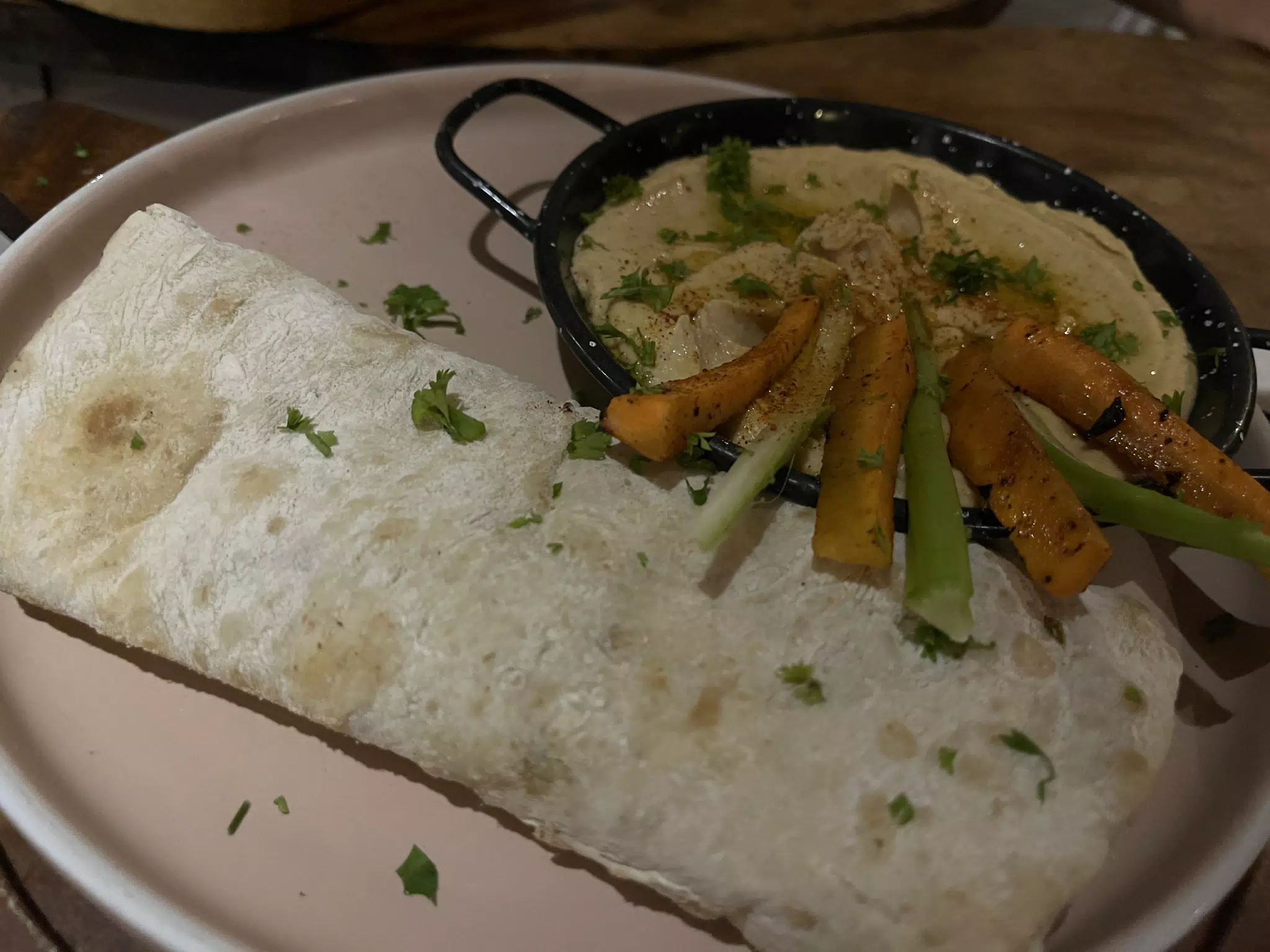 Pita & Hummus at SUA in Las Peñitas, Nicaragua