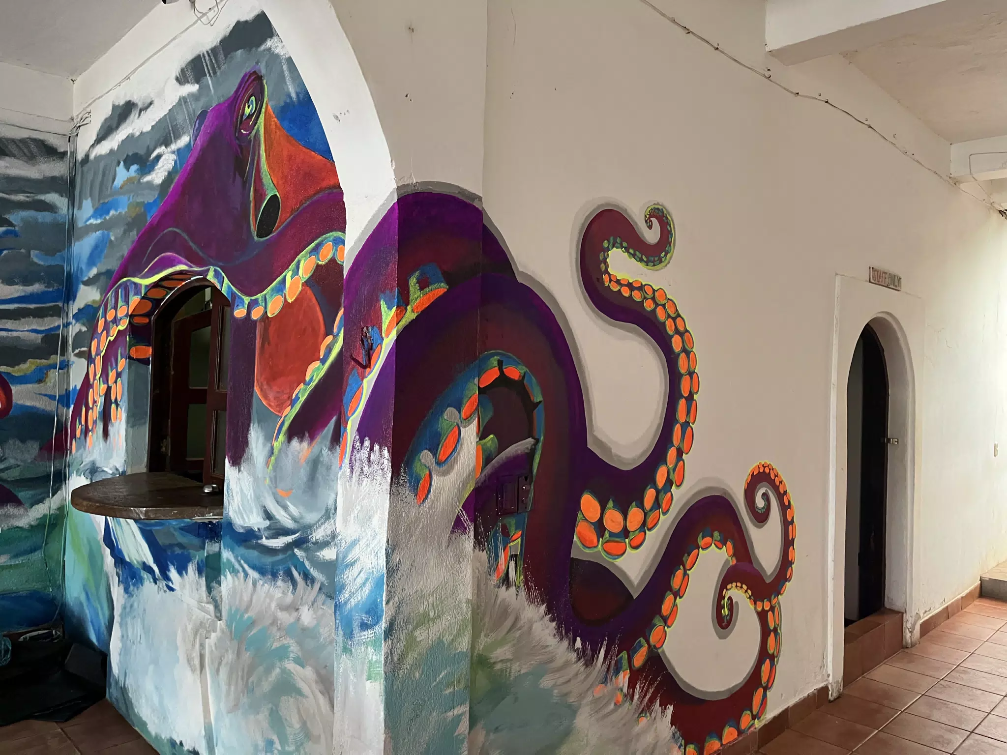 Mural at the Simple Beach Lodge in Las Peñitas, Nicaragua