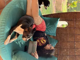 Luciana Lounding with the Dogs