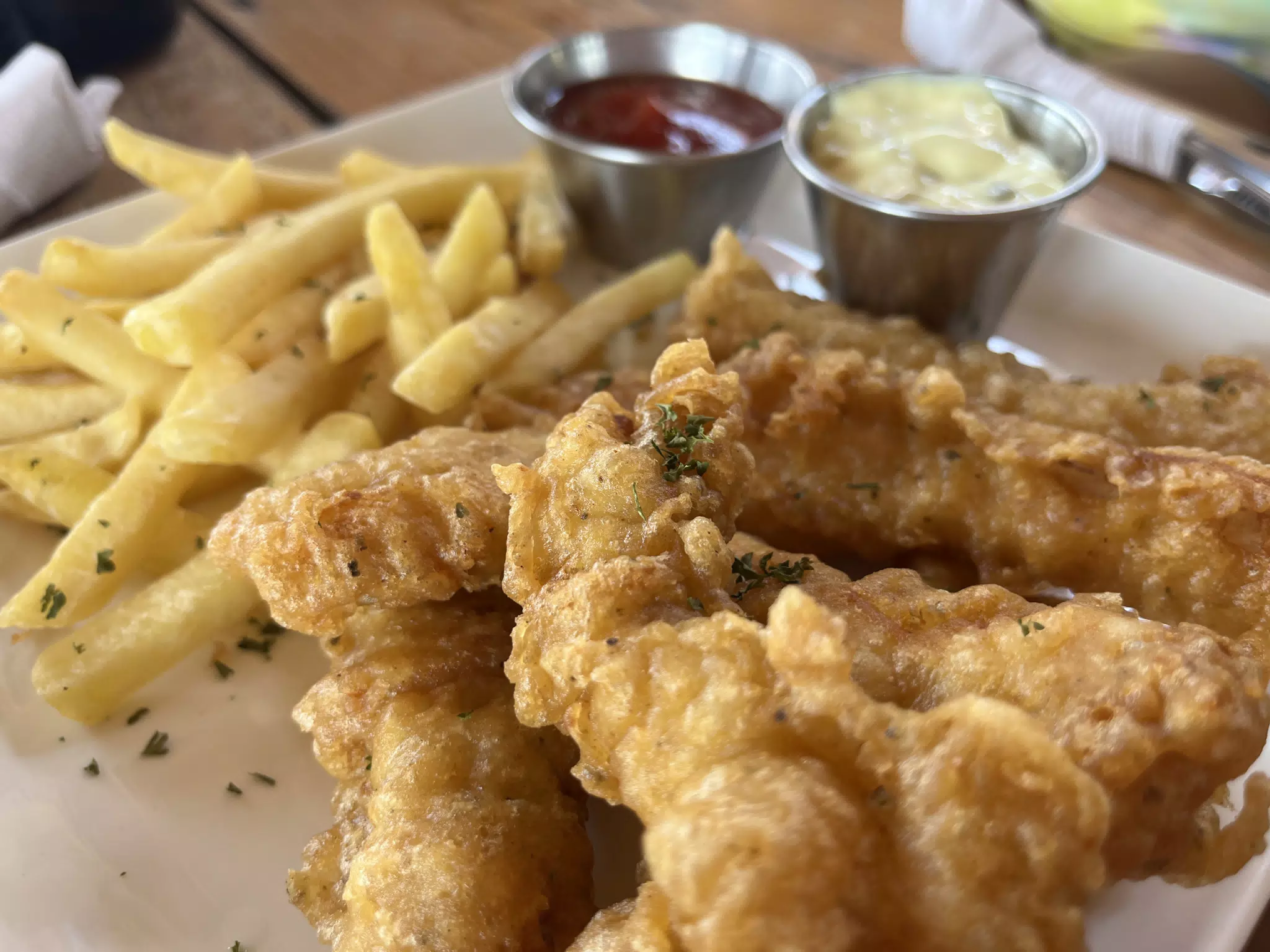 Fish & Chips at Pirates Point at the Simple Beach Lodge, Pas Peñitas, Nicaragua