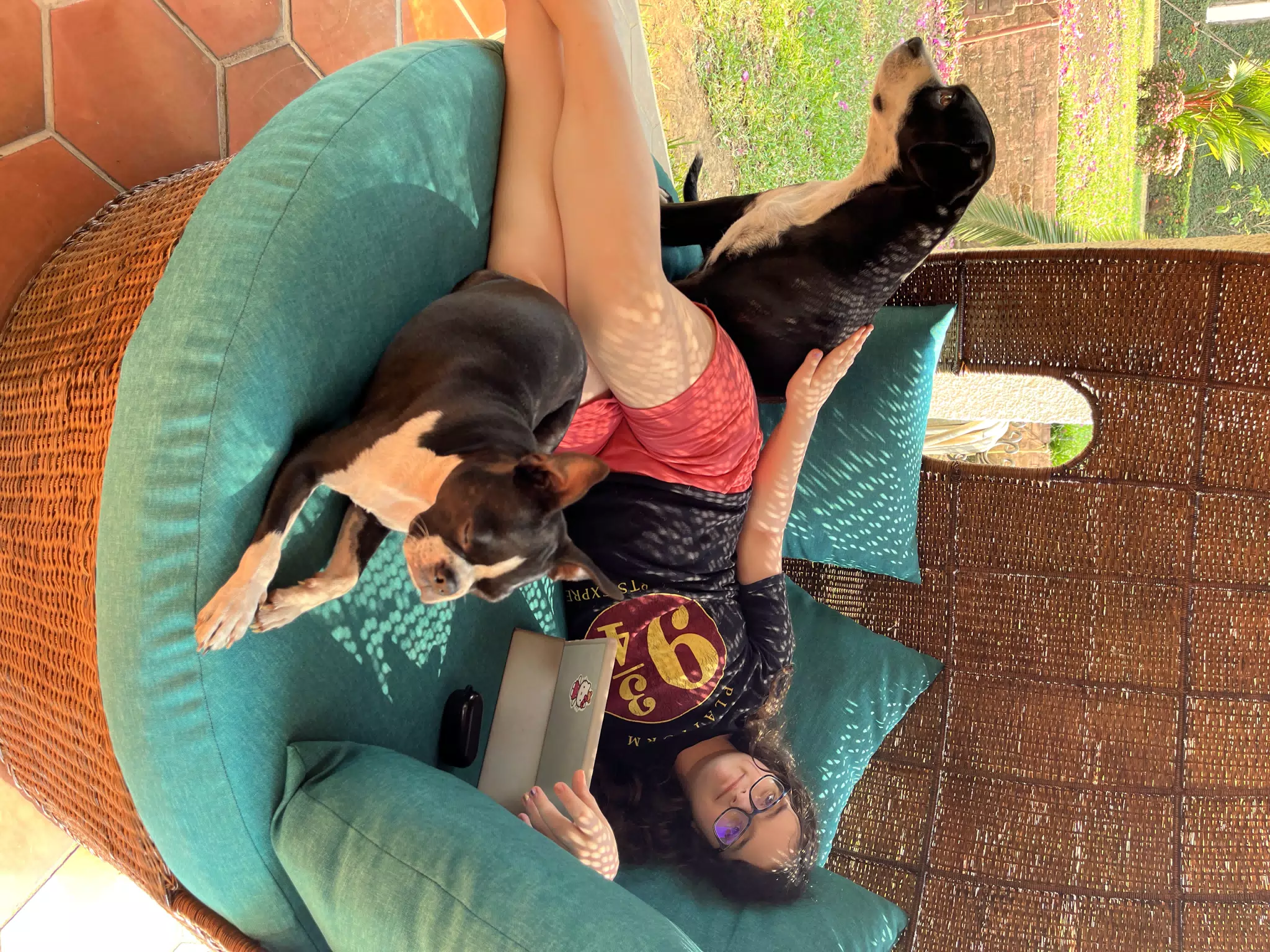 Luciana with the Dogs
