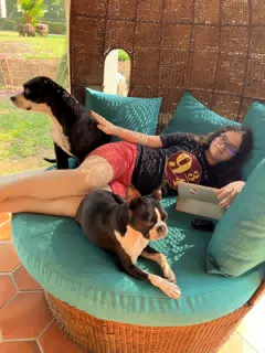 Luciana with the Dogs