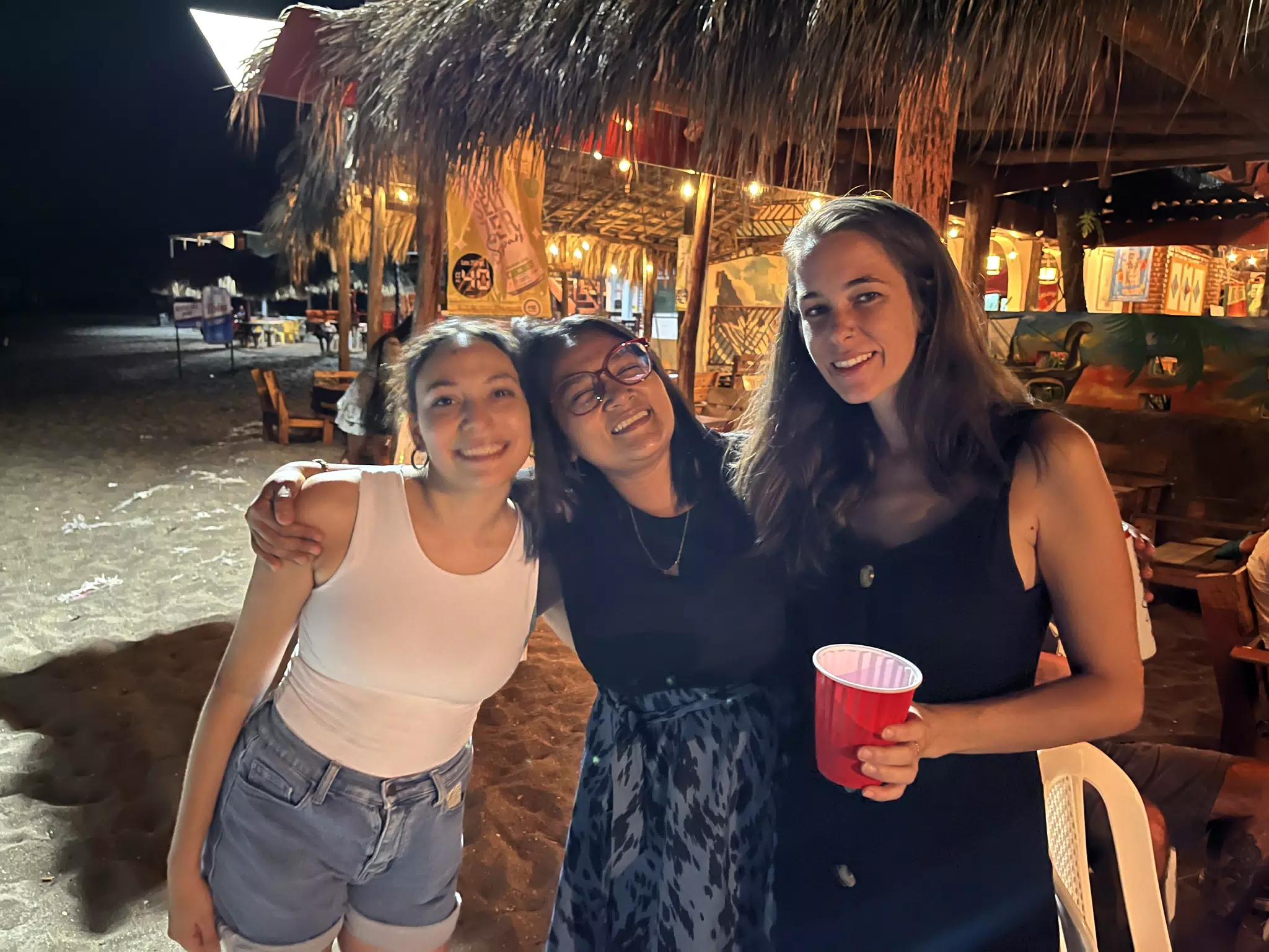 Isabel, Marcela & Kat at the Simple Beach Lodge in Las Peñitas, Nicaragua