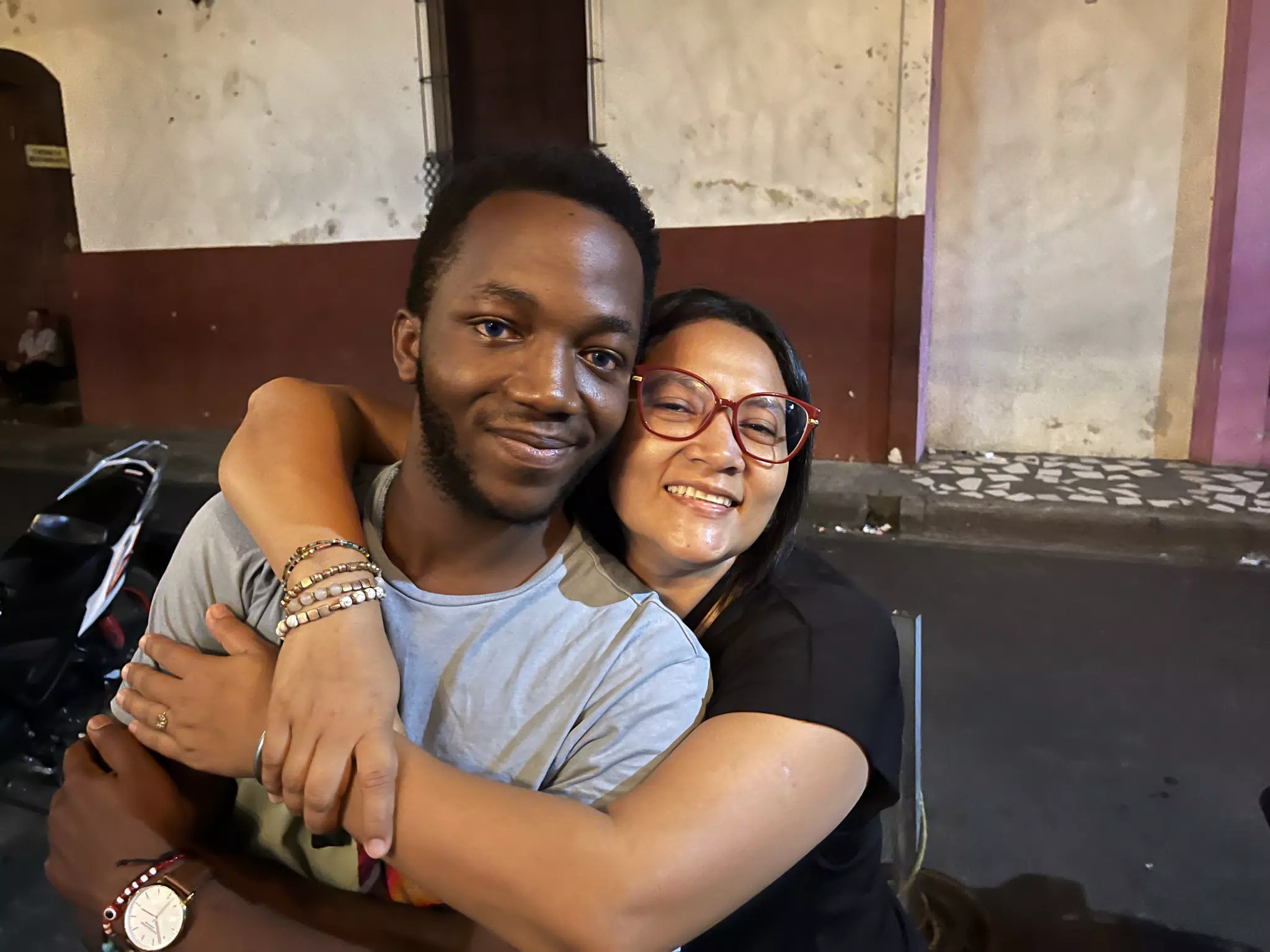 Tom and Marcela at Gecko's in Leon, Nicaragua