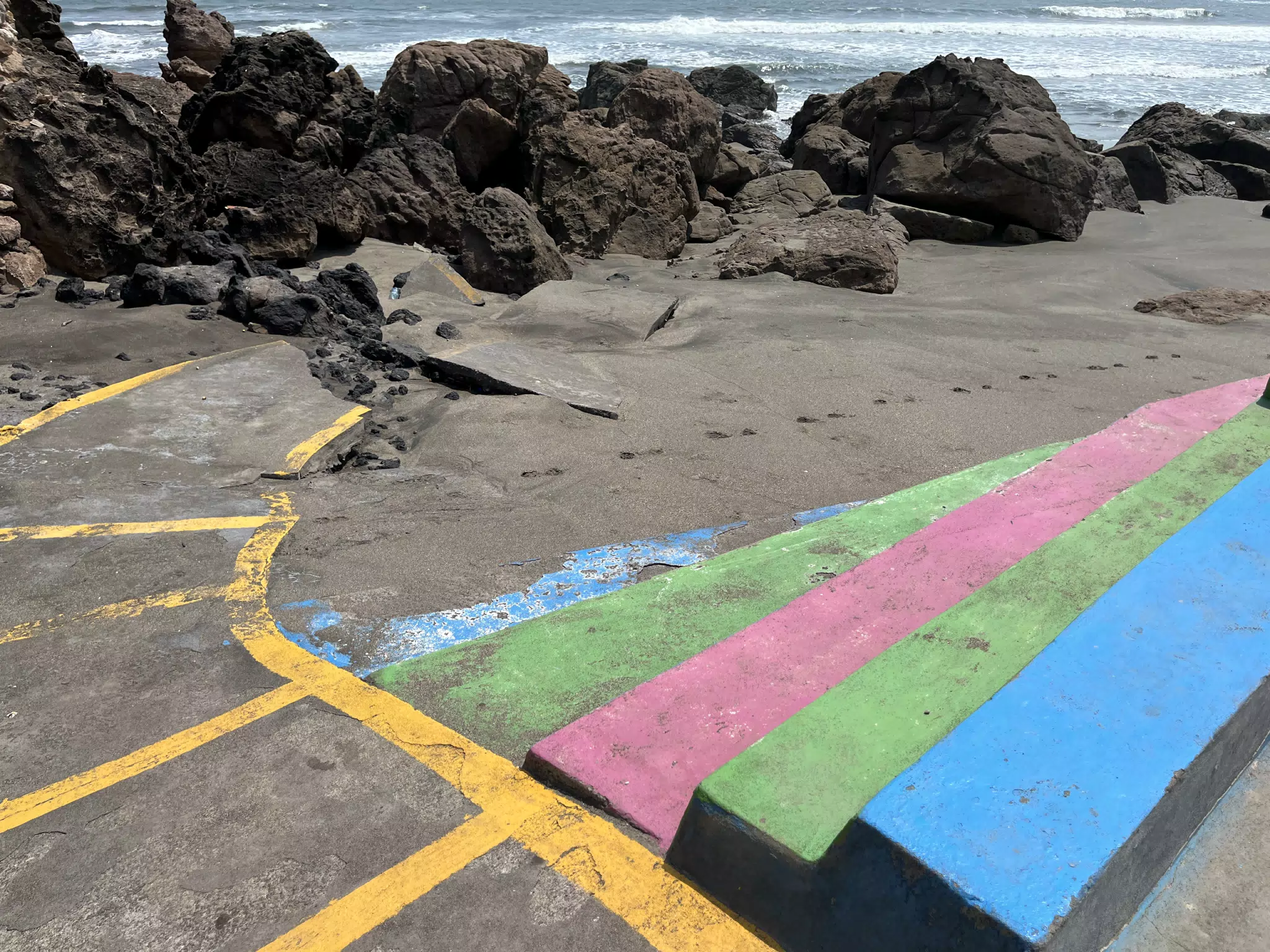 Beach at the Seawall at Poneloya Nicaragua