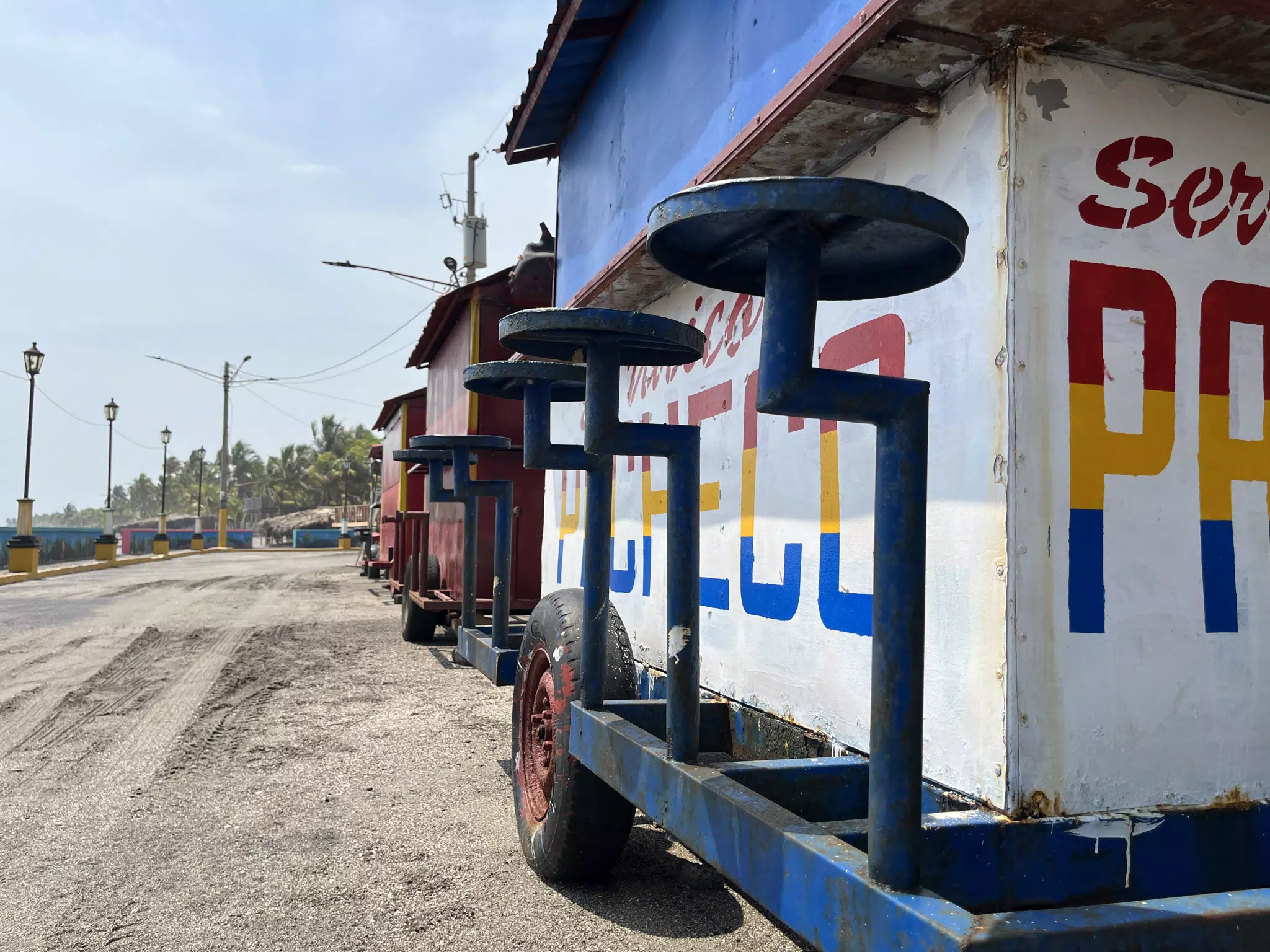 Food Carts in the Poneloya Malecón, Nicaragua