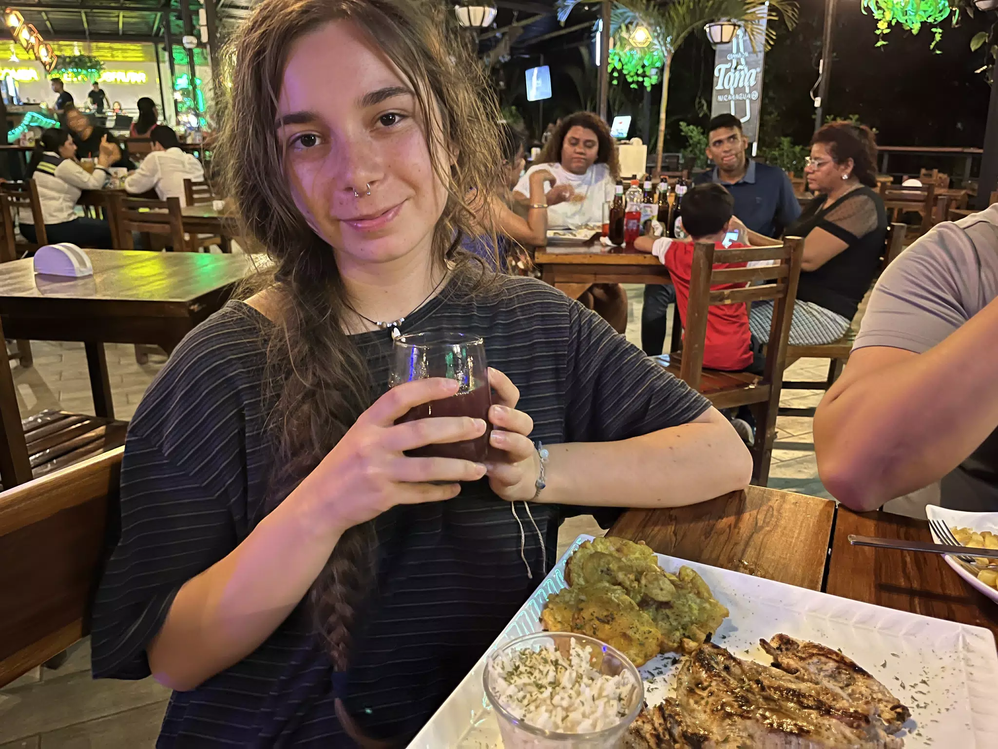 Camille at En el Vivero with Sangria