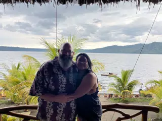 Scott and Marcela at Laguna de Apoyo