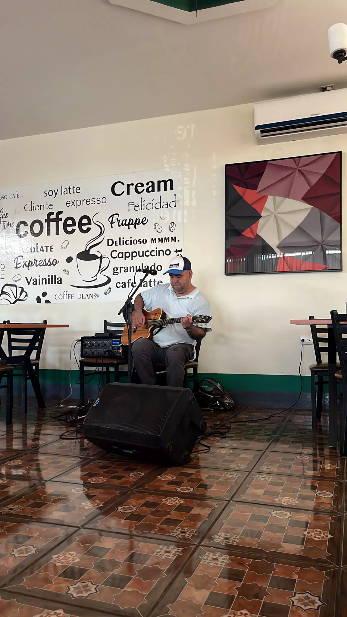 Big Rony Playing at Cafe Gourmet, Leon, Nicaragua