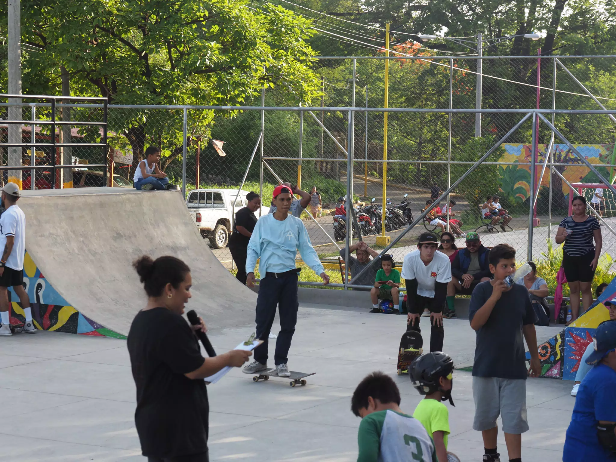 Skateboard Skating Competition in Leon Nicaragua Skate Park