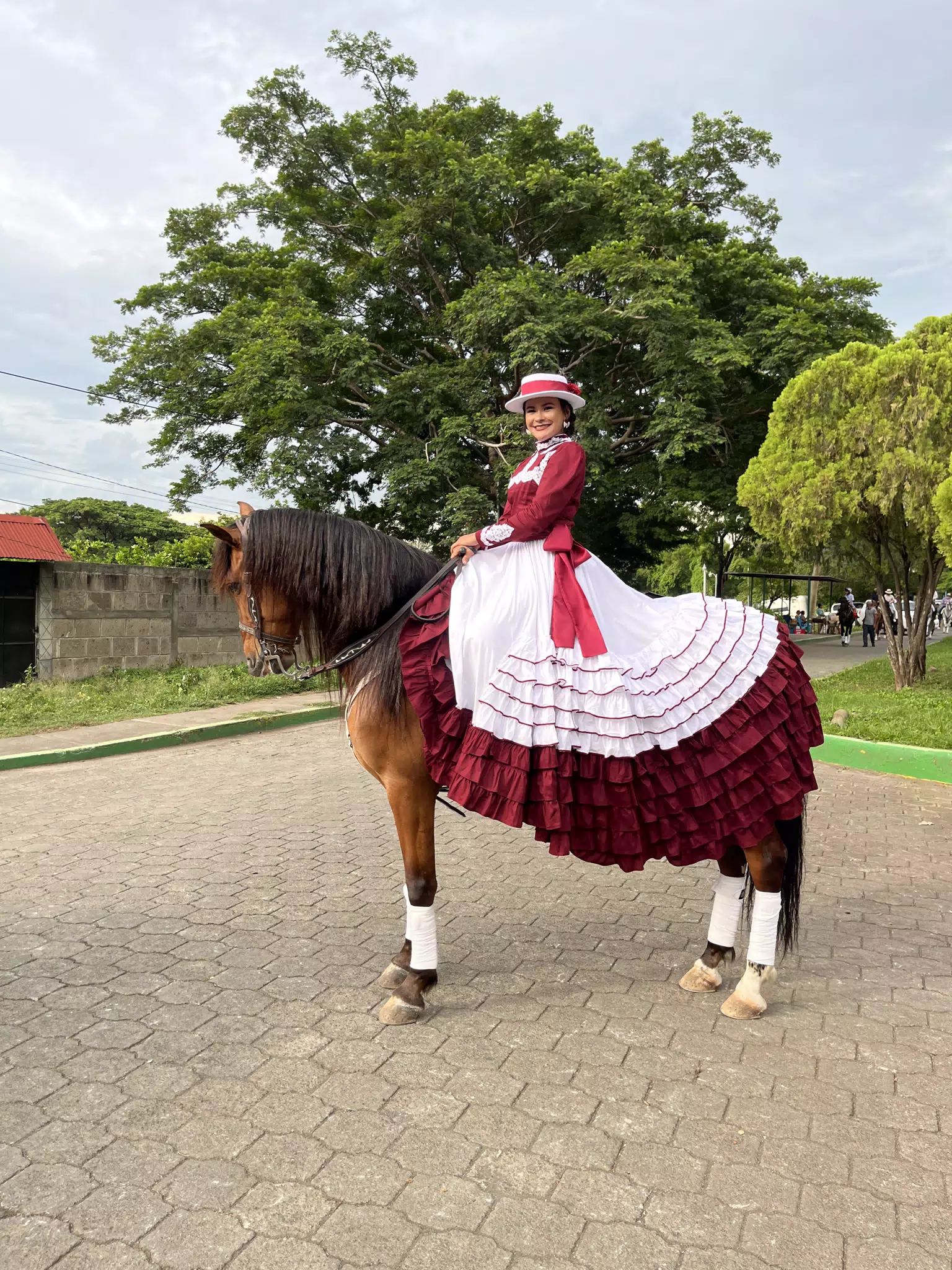 Girl in Traditional Costume at Hipico de Nagarote