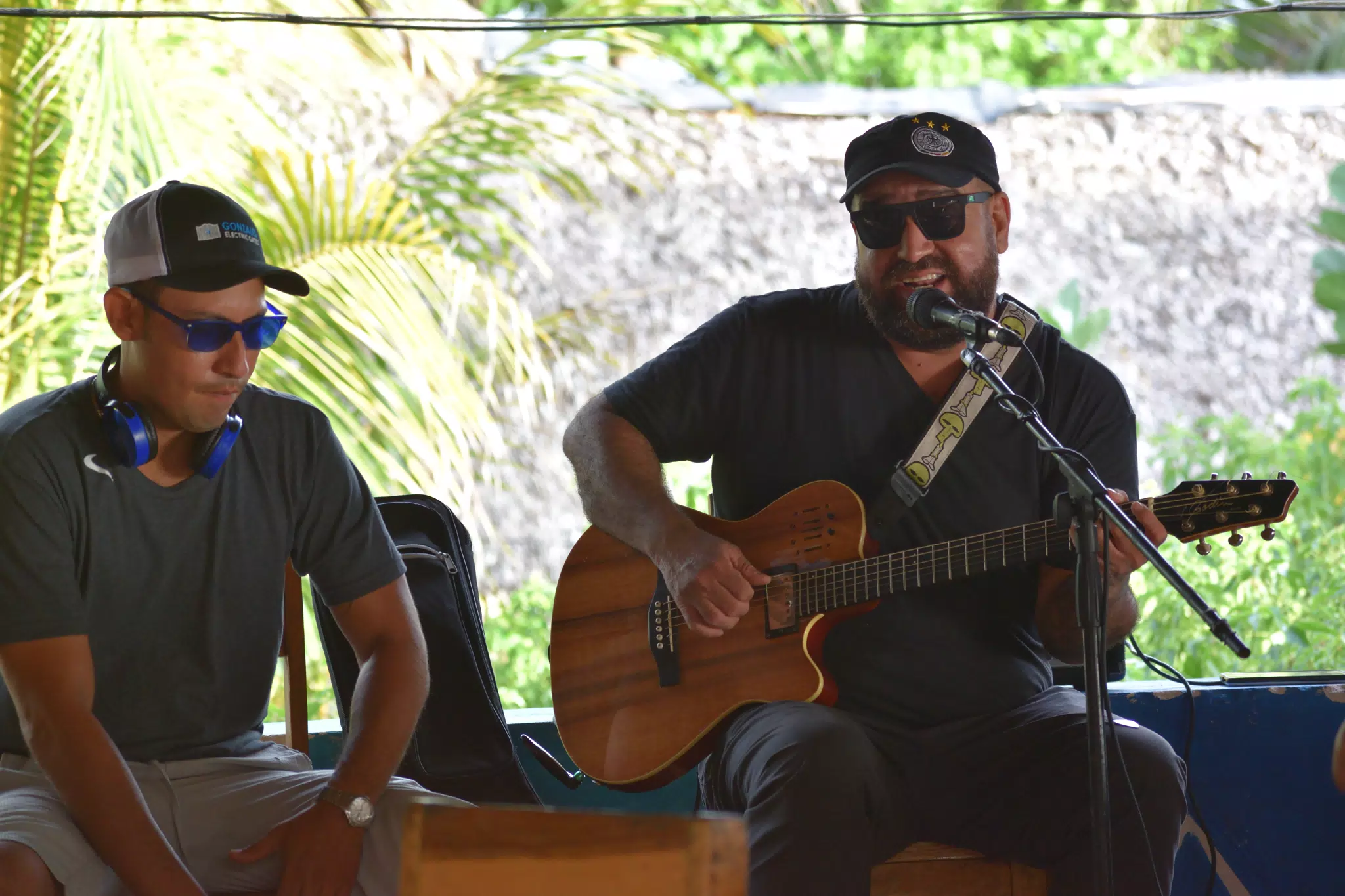 Big Rony Playing the Simple Beach Lodge, Las Peñitas, Nicaragua