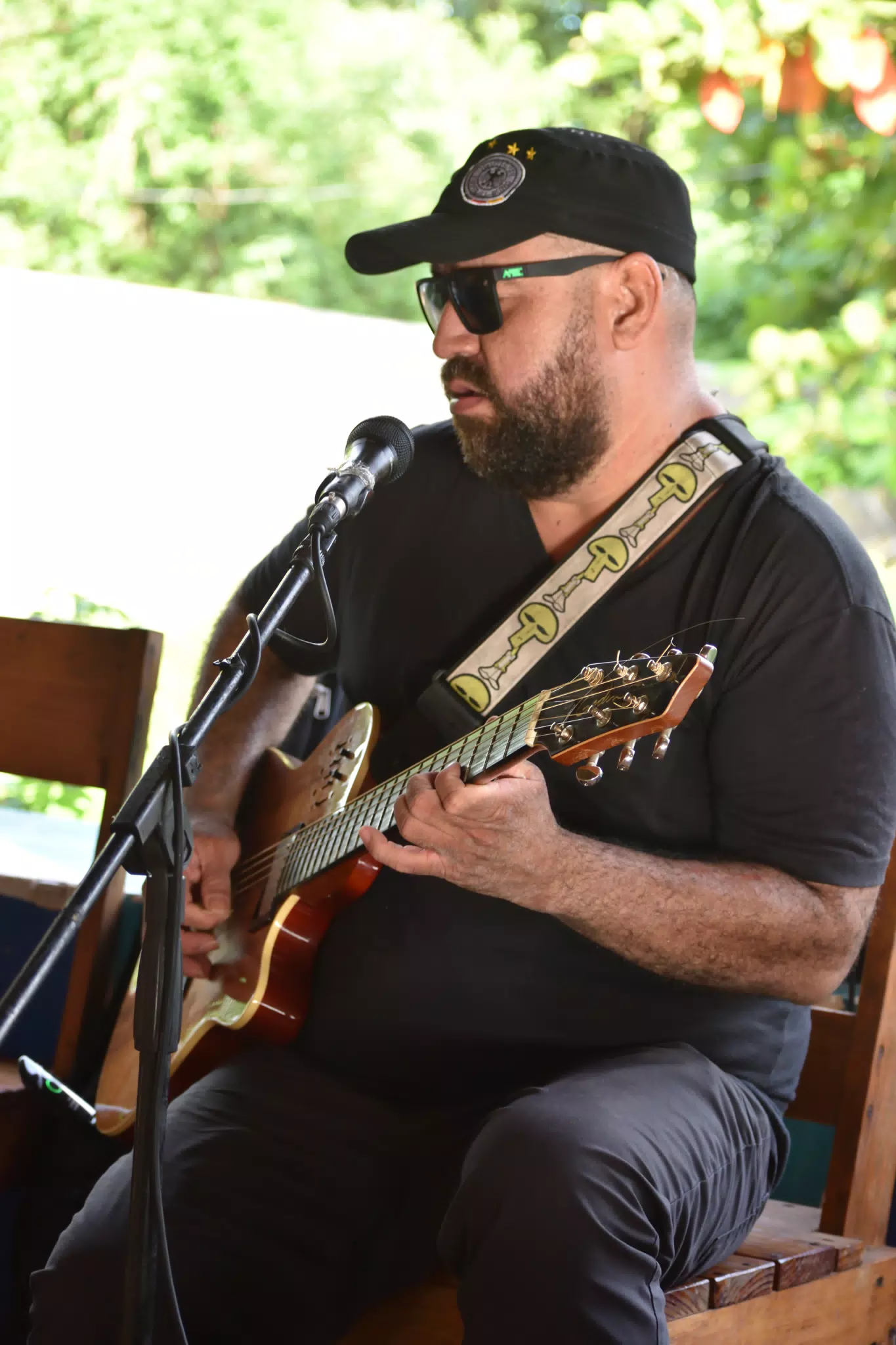 Big Rony Playing the Simple Beach Lodge, Las Peñitas, Nicaragua