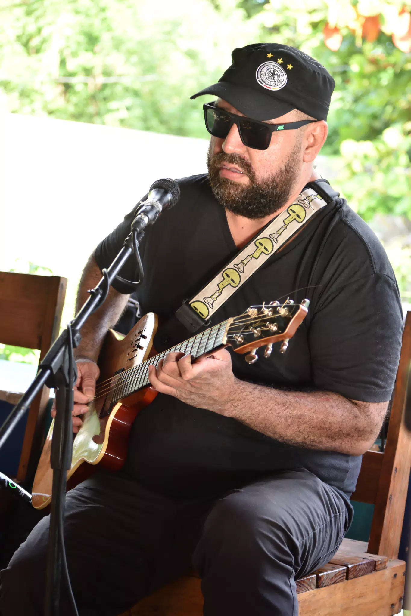 Big Rony Playing the Simple Beach Lodge, Las Peñitas, Nicaragua